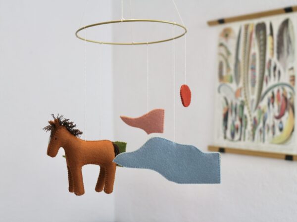 Felt horse mobile - landscape