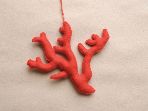 Koralle aus Korsika - Schmuckstücke an der Wand