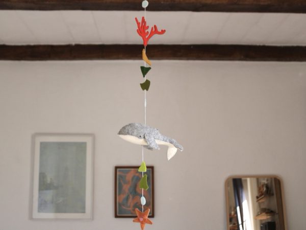 Felt mobile - whale and coral