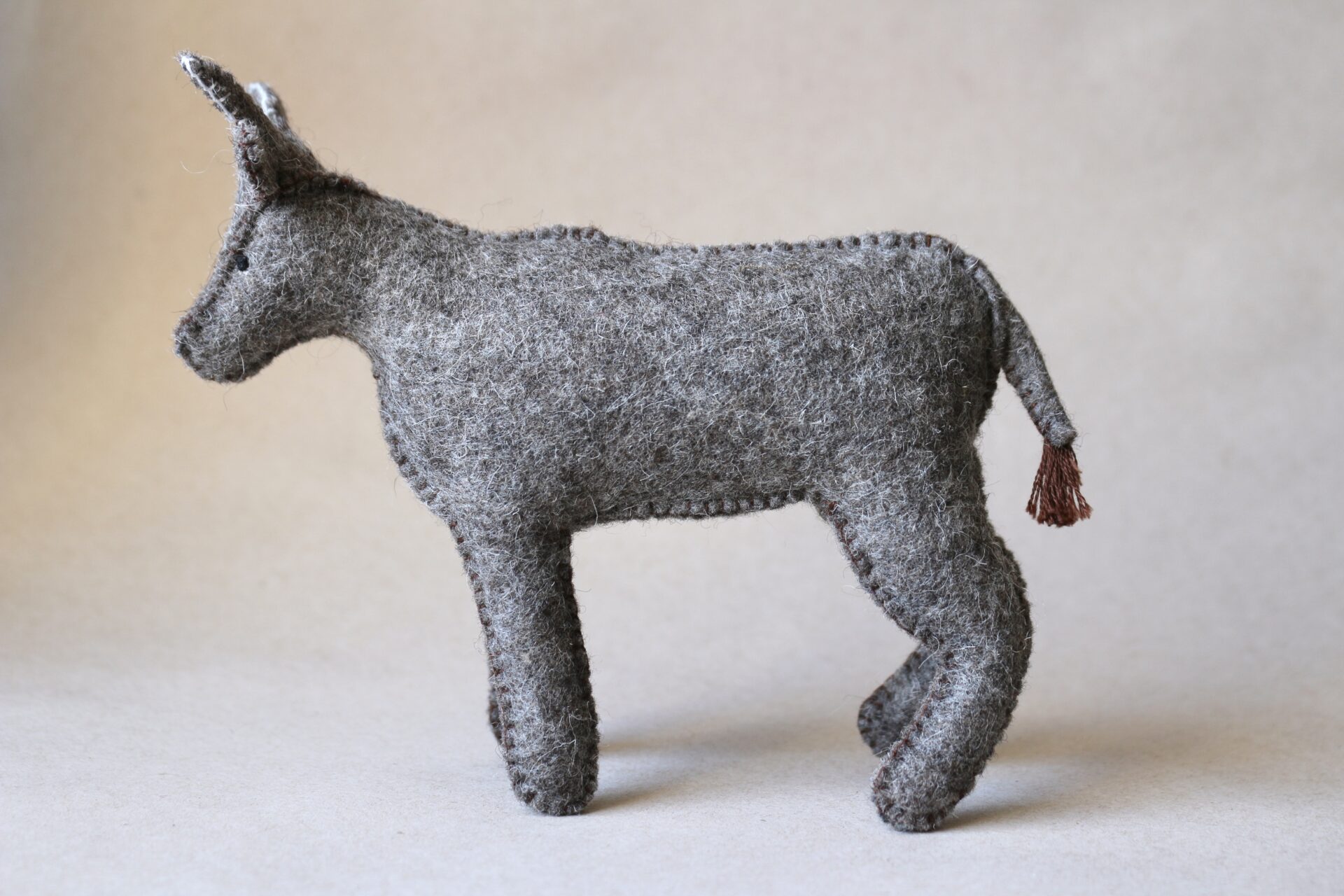 Wool felt ox figurine