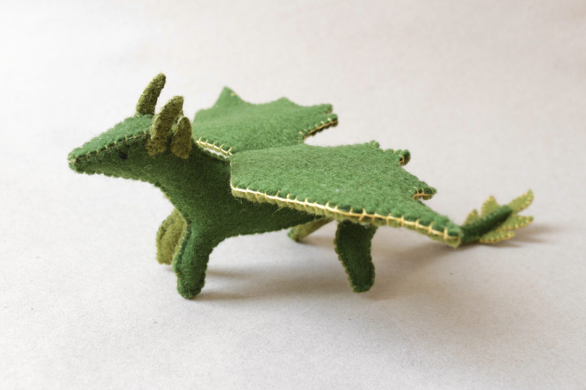 Baby dragon figurine in wool felt