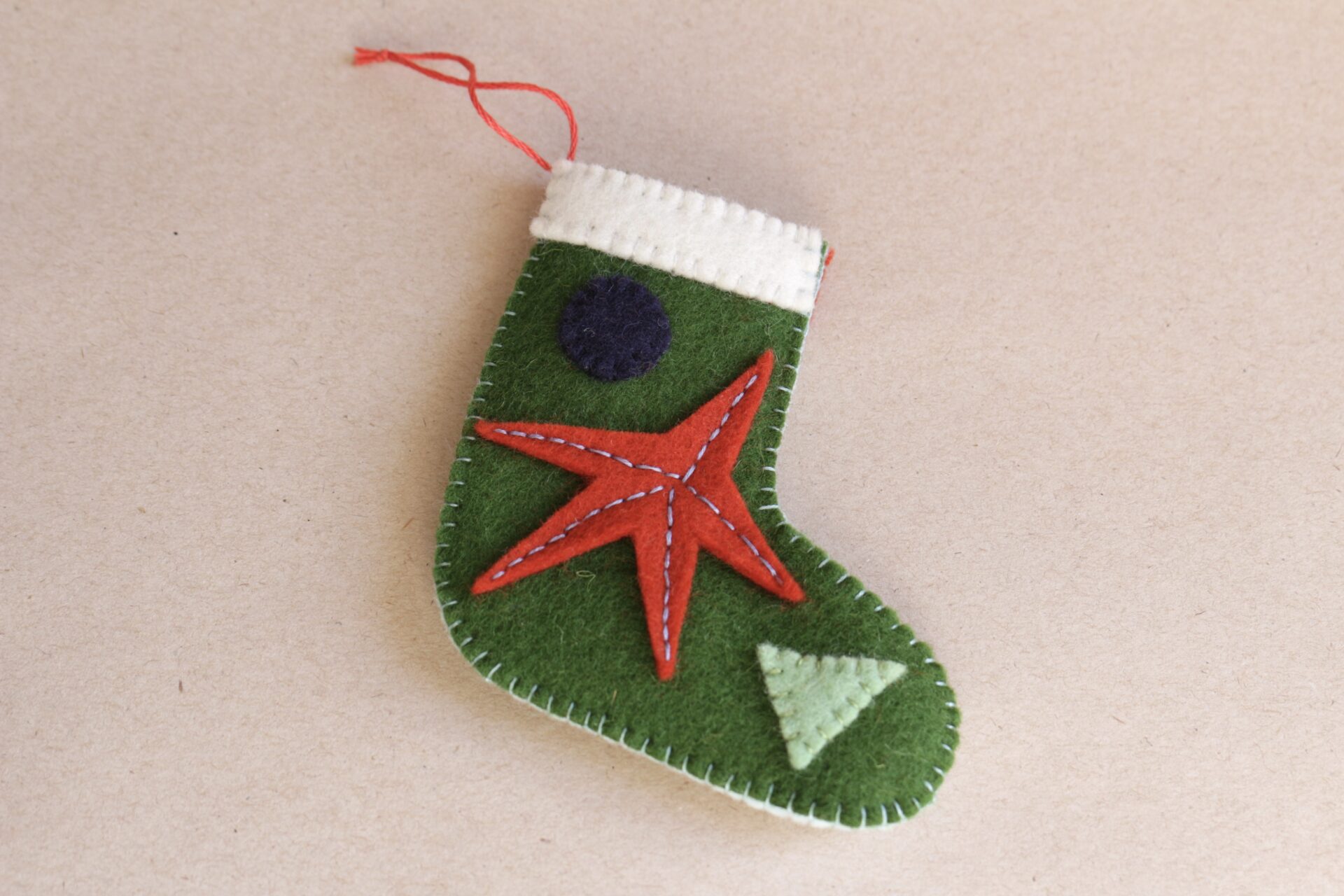 Mini wool felt Christmas stocking