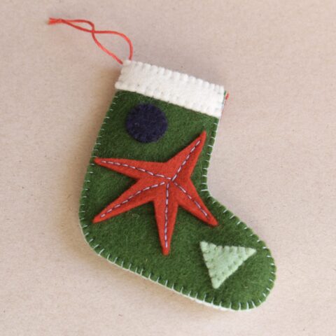 Mini wool felt Christmas stocking